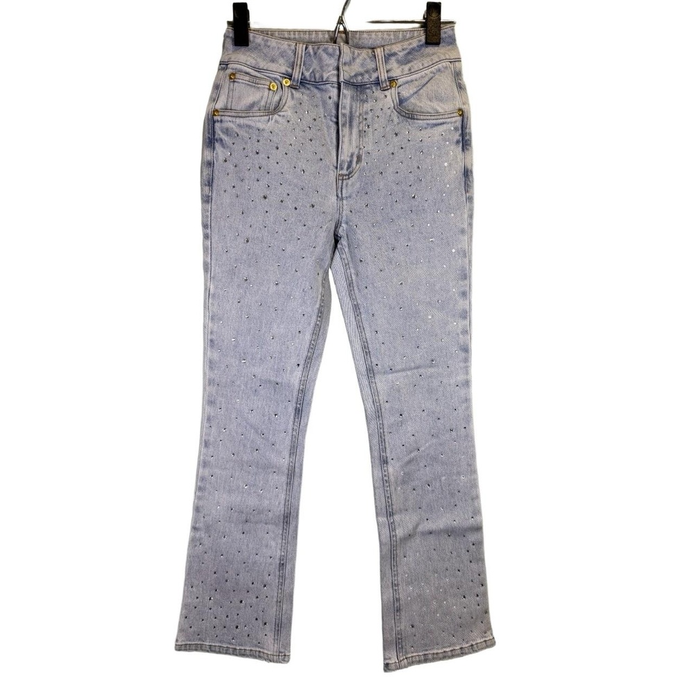 GENERATION LOVE Janet Rhinestone Jeans‎ Womens Size 24 Light Wash High Rise